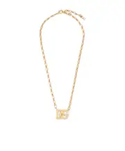 Dolce Gabbana DG Plaque Clasp Detailed Necklace One size Yellow