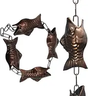DFTDFYXYRain Chain Outdoor Rain Chains 8.5FT Rain Chains UK Decorative Mill Finish Aluminum Rain Chain Gutter with Hook and Holder for Patios,Gardens,Outdoor Decoration,Drainage Systems,3.6m(11.8ft)
