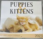 Puppies & Kittens Cute 2023 Calendar Puppy Cats Inspirational Bible Scriptures