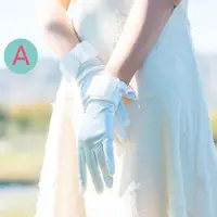 在飛比找蝦皮購物優惠-新娘婚紗手套緞面復古寫真婚禮結婚手套短版簡約全指韓系影樓飾品