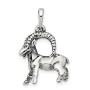 Sterling Silver Antiqued Capricorn Zodiac Pendant