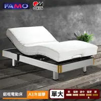 在飛比找momo購物網優惠-【FAMO 法摩】鋁框線控電動床 德國OKIN馬達(單大3.