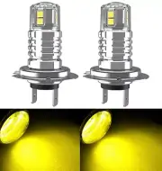 LED 20W H7 Yellow Two Bulbs Head Light DRL Daytime Lamp Replacement Show Use OE
