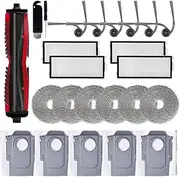 Replacement Accessories Kit Compatible With Roborock Saros Z70 Robot Vacuum Cleaner, Include 1 Main Brush + 6 Side Brushes + 4 HEPA Filters + 6 Mop Pads + 5 Dust Bags