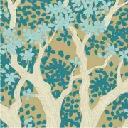 Quilting Patchwork Sewing Fabric TILDA Woodland Juniper Teal 50x55cm FQ