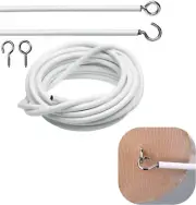 Net Curtain Wire White Hanging Window Cord Cable Kit 2-4 Meters Curtain String w
