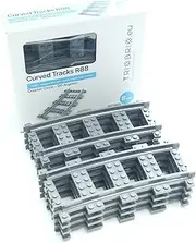 Trixbrix Curved Tracks R88 Box 8pcs Compatible with Lego City Train sets 60197 60198 10277 60205 60238