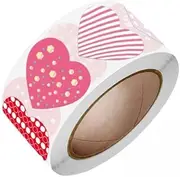 KRDPMV 2x500x Self Sticky Heart Stickers Roll Labels for Greeting Cards Invitation