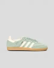 [adidas] adidas Women's Samba Adv Shoes in Silver Green/Wonder White/Gold Met Size 2 2 Silver Green/Wonder White/Gold Met