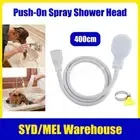 4m Push-On Spray Shower Head Bath Sink Tap Attachment Hose Soft Tube Pet Kids AU