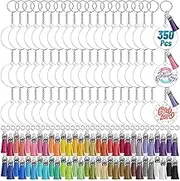 RESFNSE 350Pcs Acrylic Clear Blanks for Vinyl with Blanks, Tassels, Jump Rings, Rings for DIY Craft