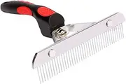 Dog Grooming Rake - Deshedding Rake | Stainless Steel Teeth Detangling Comb for Cats and Dogs Medium and Large Breeds, Grooming Tool
