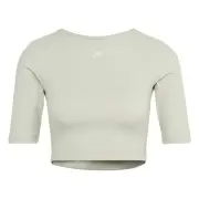 adidas WOMEN'S AEROREADY STUDIO OPEN BACK TOP T-SHIRT BEIGE GYM PILATES YOGA S