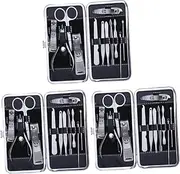 Healvian Pcs Manicure Set for Travel Grooming Kit Nail Buffing Pedicure Tools in Plant Print Design