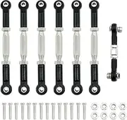 MANGRY Turnbuckles Camber Link Rod Linkage Set Fit for Traxxas Slash 4X4 VXL 2WD Rustler Stampede Hoss 1/10 RC Car Upgrades Parts(Black)