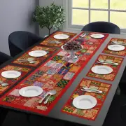 Patchwork Dining Table Decor Runner Mats Decorative Kitchen Combo Set Embroidery