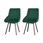 Dining Chairs Set of 2 Velvet Swivel Base Green Modern Home Furniture -GNX2