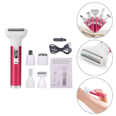 5 in1 Electric Lady Women Shaver Hair Arm Leg Bikini Remover Razor Trimmer GT