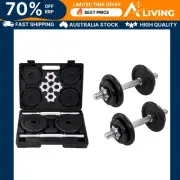 15 Piece Dumbbell Set 20 kg Cast Iron Home Gym Weight Training Fitness Equ 91965