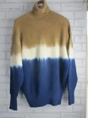 Sonia Rykiel womens jumper top sweater brown blue print new S, new roll neck