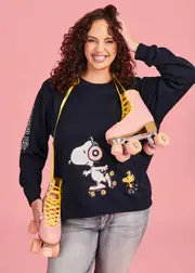 [Virtuelle] Taking Shape Peanuts Snoopy Sweatshirt Size 20 in Navy - Plus Size Women's Clothing Navy