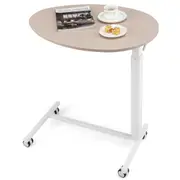 Giantex Mobile Standing Desk Height Adjustable Laptop Desk w/Oval Tabletop Portable Sit Stand Workstation Home Office