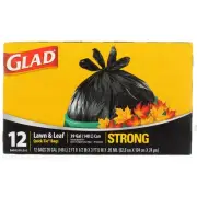 2 Pack Glad Lawn & Leaf Trash Bags, 39 Gallon, Quick-Tie, 12 Ct