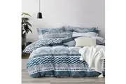 Blue Waves Design Soft Quilt Duvet Doona Cover Set