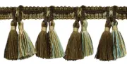 Double Tassel Fringe Trim, Color# VNT39 - Nest Brown [Sold By The Yard]