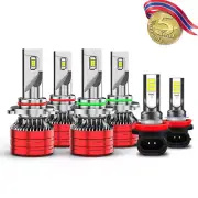 For Buick Lucerne 2006-2011 LED Headlight Bulbs High Low Beam+Fog Light Kits