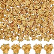 SUNNYCLUE 1 Box 150Pcs Gold Stamen Flower Stamen Beads Bulk Metal Alloy Floral Stamens Connection Base Cabochons Caps Charms Bead for Jewelry Making Earring Bracelet Necklace DIY Crafts Accessories