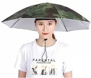 Umbrella Hat,Rainbow Adult Cap with Head Strap,Sun Umbrella,Portable Folding Waterproof Headwear for Beach,Golf, Hiking- Camouflage||69cm