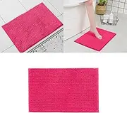 Bathroom Bath Rugs, Extra Soft Absorbent Chenille Bath Rugs, Rubber Backing Quick Dry, Machine Washable Bath Mats for Bathroom Floor, Tub and Shower, Home Decor (Short Plush E, 50X80CM)