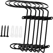 Stylish 6pcs Wall-Mounted Wine Rack Iron Bottle Storage Organizer Rack