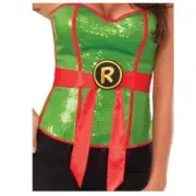Sexy Green Sequin Corset Bustier MEDIUM 6-10 Raphael Ninja Turtle TMNT Cosplay