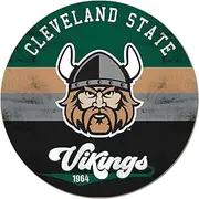KH Sports Fan Cleveland State Vikings Multi-Color Retro Circle Sign, 20x20 Inches, Vikings Decor for Dorm, Fan Cave, Living Room; Display Your Team Spirit with This Cleveland State Vikings Wall Art