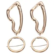 2 Pcs Spring Snap Hook 3 Inch Axe Shaped Clip with Keyrings, Gold