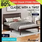 ALFORDSON Bed Frame Wooden Double Size Timber Base Platform Walnut CAELUS