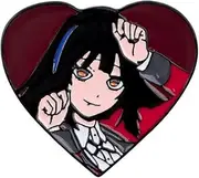 [Pinstant] Kakegurui Compulsive Gambler Yumeko Jabami Heart Manga Anime 1.2" Enamel Pin Badge, 1.2 Inches, Enamel, enamel