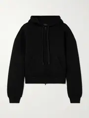[WARDROBE.NYC] WARDROBE.NYC - Oversized Bonded Cotton-jersey Hoodie - Black - xx small xx small Black