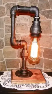 Handcrafted Industrial Pipe style Lamp with edison bulb, Light assembled in USA