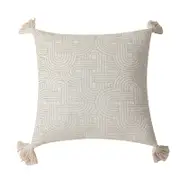 Black Chic Geometric Jacquard With Tassels Set Of 2 Plush Blend For Sofa & Bed Decor (45X45cm Insert Not Included) Cushion Covers