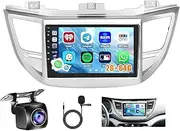 Roinvou 2+64G Android 9" Touch Screen for Hyundai Tucson 2015-2018 with Wireless CarPlay Android Auto WiFi Bluetooth GPS Navigation FM RDS Radio Backup Camera