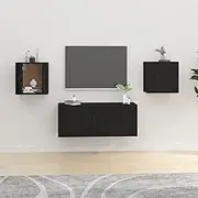 VRAXO Wall Mounted TV Cabinets 2 pcs Black 40x34.5x40 cm -18.48KG,816643