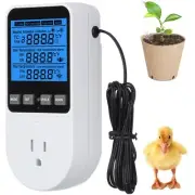 Digital Day Night Thermostat Outlet Plug with Timer, Heating Cooling Multi Pe...