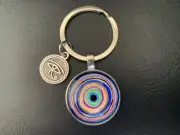 Evil Eye Key ring Chain Ring Bag Charm Silver Eye of Horus Protection Mandala
