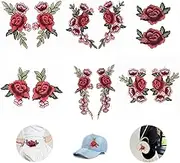 12 Pcs Openwork Embroidery Appliques(6 Pairs),Sew on Embroidered Flower Patches,Rose Embroidered Patches for DIY Crafts Making,Jeans,Hat,Backpacks,Jacket,Bags, Clothes,T-Shirt,Dress,Blouses