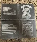 Patriotic / 2nd Amendment Slate Coasters Laser Engraved Set Of 4