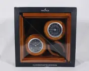 RARE! NAUTICA CLOCK& BAROMETER PAIR OF WOODEN BOOKENDS NEW IN BOX
