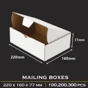 Diecut Mailing Box 220 x 160 x 77mm A5 BX1 B1 Small Cardboard Shipping Carton